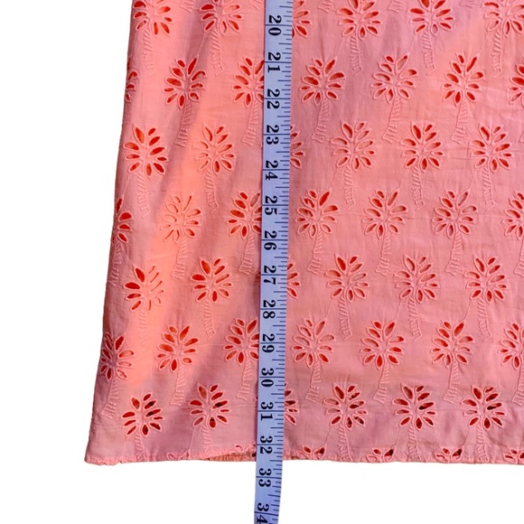 Lilly Pulitzer Astara Dress in Peach Flamingo Lilly Palm Tree Eyelet Size XXS - Picture 8 of 9